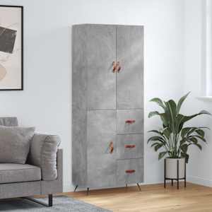 Skříň highboard betonově šedá 69,5x34x180 cm kompozitní dřevo - obrázek 1