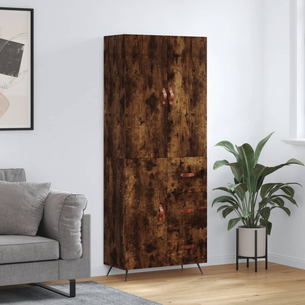 vidaXL Highboard Räuchereiche 69,5x34x180 cm Holzwerkstoff