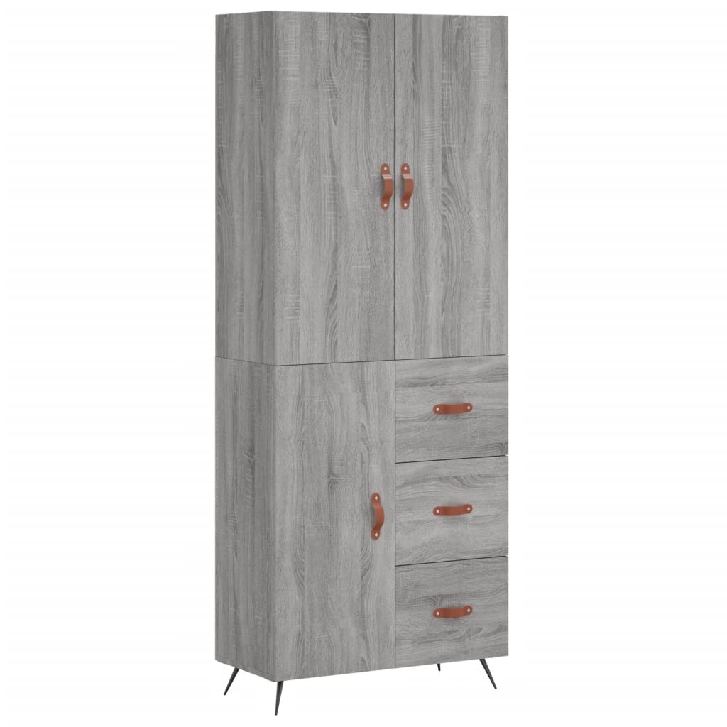 vidaXL Skříň highboard šedá sonoma 69,5 x 34 x 180 cm kompozitní dřevo