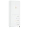 vidaXL k&otilde;rge kapp, valge, 69,5 x 34 x 180 cm, tehispuit