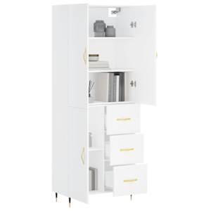 Skříň highboard bílá 69,5 x 34 x 180 cm kompozitní dřevo - obrázek 3