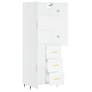 Skříň highboard bílá 69,5 x 34 x 180 cm kompozitní dřevo - obrázek 4