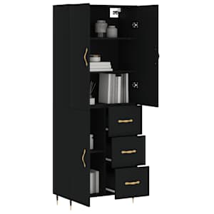 vidaXL Skř&iacute;ň highboard čern&aacute; 69,5 x 34 x 180 cm kompozitn&iacute; dřevo