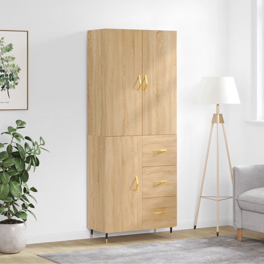 Skříň highboard dub sonoma 69,5 x 34 x 180 cm kompozitní dřevo