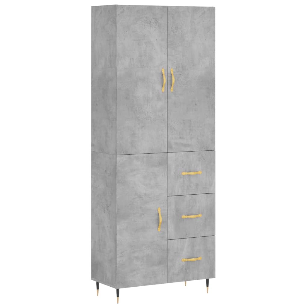 vidaXL Skříň highboard betonově šedá 69,5x34x180 cm kompozitní dřevo