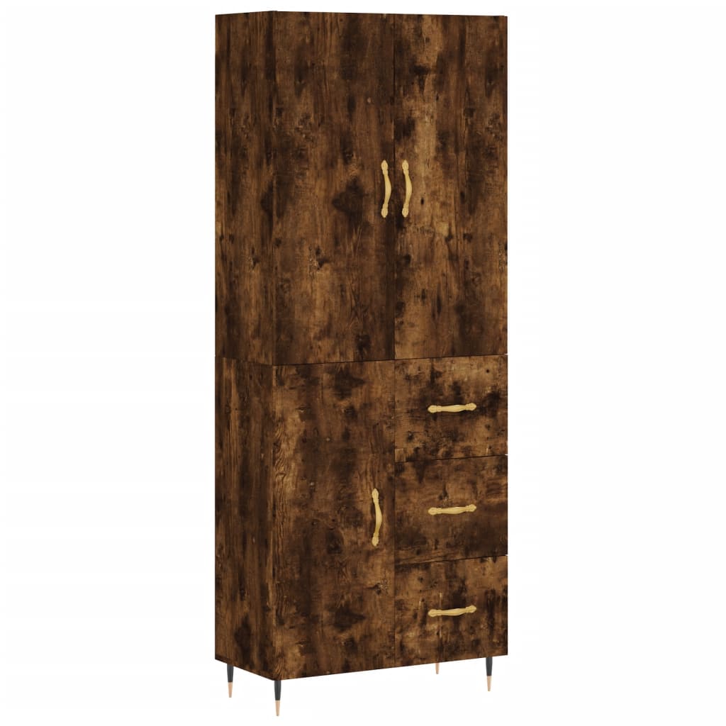 vidaXL Skříň highboard kouřový dub 69,5 x 34 x 180 cm kompozitní dřevo