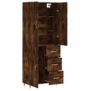 Skříň highboard kouřový dub 69,5 x 34 x 180 cm kompozitní dřevo - obrázek 4