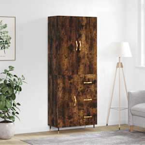 Skříň highboard kouřový dub 69,5 x 34 x 180 cm kompozitní dřevo - obrázek 1