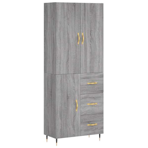 vidaXL k&otilde;rge kapp, hall Sonoma tamm, 69,5 x 34 x 180 cm, tehispuit