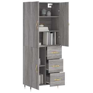 Skříň highboard šedá sonoma 69,5 x 34 x 180 cm kompozitní dřevo - obrázek 3