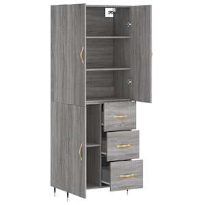 Skříň highboard šedá sonoma 69,5 x 34 x 180 cm kompozitní dřevo - obrázek 4