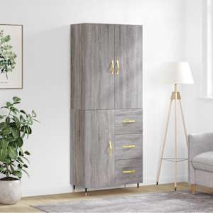 Skříň highboard šedá sonoma 69,5 x 34 x 180 cm kompozitní dřevo - obrázek 1