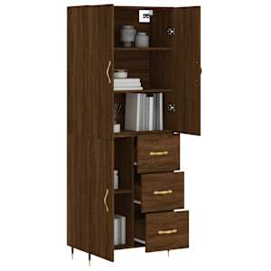 vidaXL Ντουλάπι Καφέ Δρυς 69,5 x 34 x 180 εκ. από Επεξεργασμένο Ξύλο