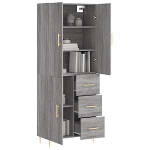 Skříň highboard šedá sonoma 69,5 x 34 x 180 cm kompozitní dřevo - obrázek 3