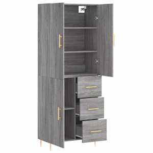 Skříň highboard šedá sonoma 69,5 x 34 x 180 cm kompozitní dřevo - obrázek 4