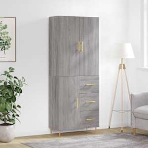 Skříň highboard šedá sonoma 69,5 x 34 x 180 cm kompozitní dřevo - obrázek 1