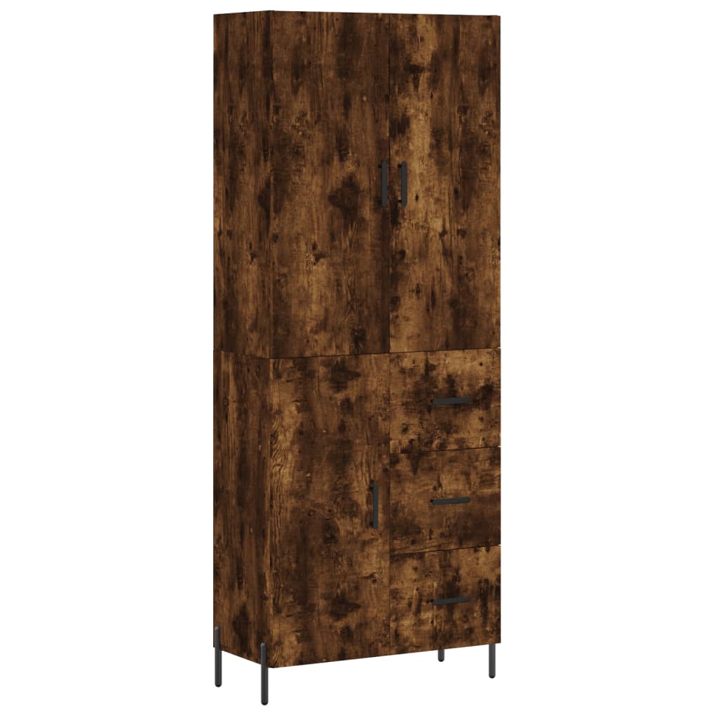 vidaXL Skříň highboard kouřový dub 69,5 x 34 x 180 cm kompozitní dřevo