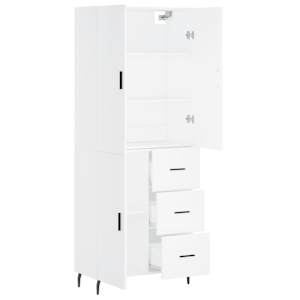 Skříň highboard bílá 69,5 x 34 x 180 cm kompozitní dřevo - obrázek 4