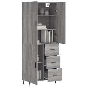 Skříň highboard šedá sonoma 69,5 x 34 x 180 cm kompozitní dřevo - obrázek 3