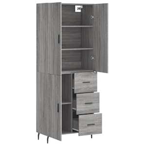 Skříň highboard šedá sonoma 69,5 x 34 x 180 cm kompozitní dřevo - obrázek 4