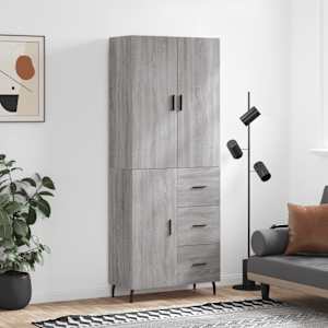 Skříň highboard šedá sonoma 69,5 x 34 x 180 cm kompozitní dřevo - obrázek 1