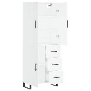 Skříň highboard bílá 69,5 x 34 x 180 cm kompozitní dřevo - obrázek 4