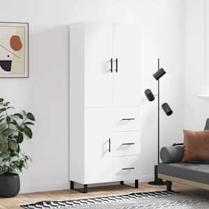 Skříň highboard bílá 69,5 x 34 x 180 cm kompozitní dřevo - obrázek 1