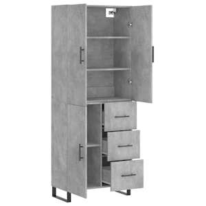 Skříň highboard betonově šedá 69,5x34x180 cm kompozitní dřevo - obrázek 4