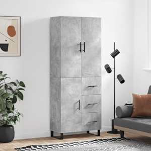Skříň highboard betonově šedá 69,5x34x180 cm kompozitní dřevo - obrázek 1