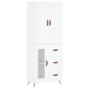 Skříň highboard bílá 69,5 x 34 x 180 cm kompozitní dřevo - obrázek 2