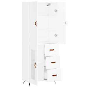 Skříň highboard bílá 69,5 x 34 x 180 cm kompozitní dřevo - obrázek 4