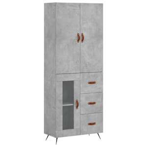 Skříň highboard betonově šedá 69,5x34x180 cm kompozitní dřevo - obrázek 2