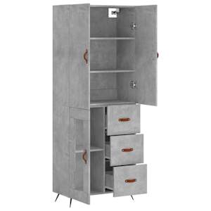 Skříň highboard betonově šedá 69,5x34x180 cm kompozitní dřevo - obrázek 4