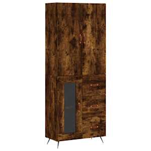 Skříň highboard kouřový dub 69,5 x 34 x 180 cm kompozitní dřevo - obrázek 2