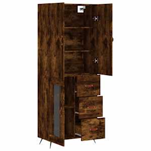 Skříň highboard kouřový dub 69,5 x 34 x 180 cm kompozitní dřevo - obrázek 3