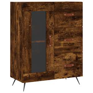 Skříň highboard kouřový dub 69,5 x 34 x 180 cm kompozitní dřevo - obrázek 6