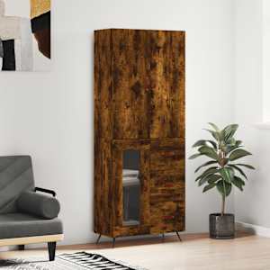 Skříň highboard kouřový dub 69,5 x 34 x 180 cm kompozitní dřevo - obrázek 1