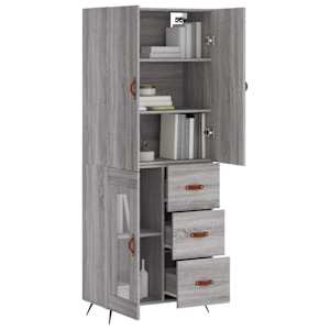 Skříň highboard šedá sonoma 69,5 x 34 x 180 cm kompozitní dřevo - obrázek 3