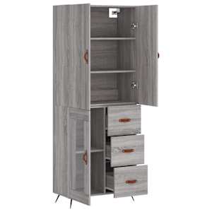 Skříň highboard šedá sonoma 69,5 x 34 x 180 cm kompozitní dřevo - obrázek 4