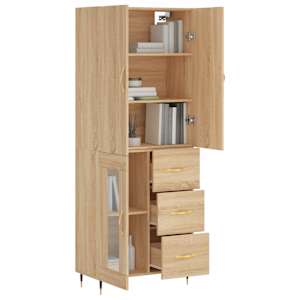 vidaXL Highboard Sonoma-Eiche 69,5x34x180 cm Holzwerkstoff