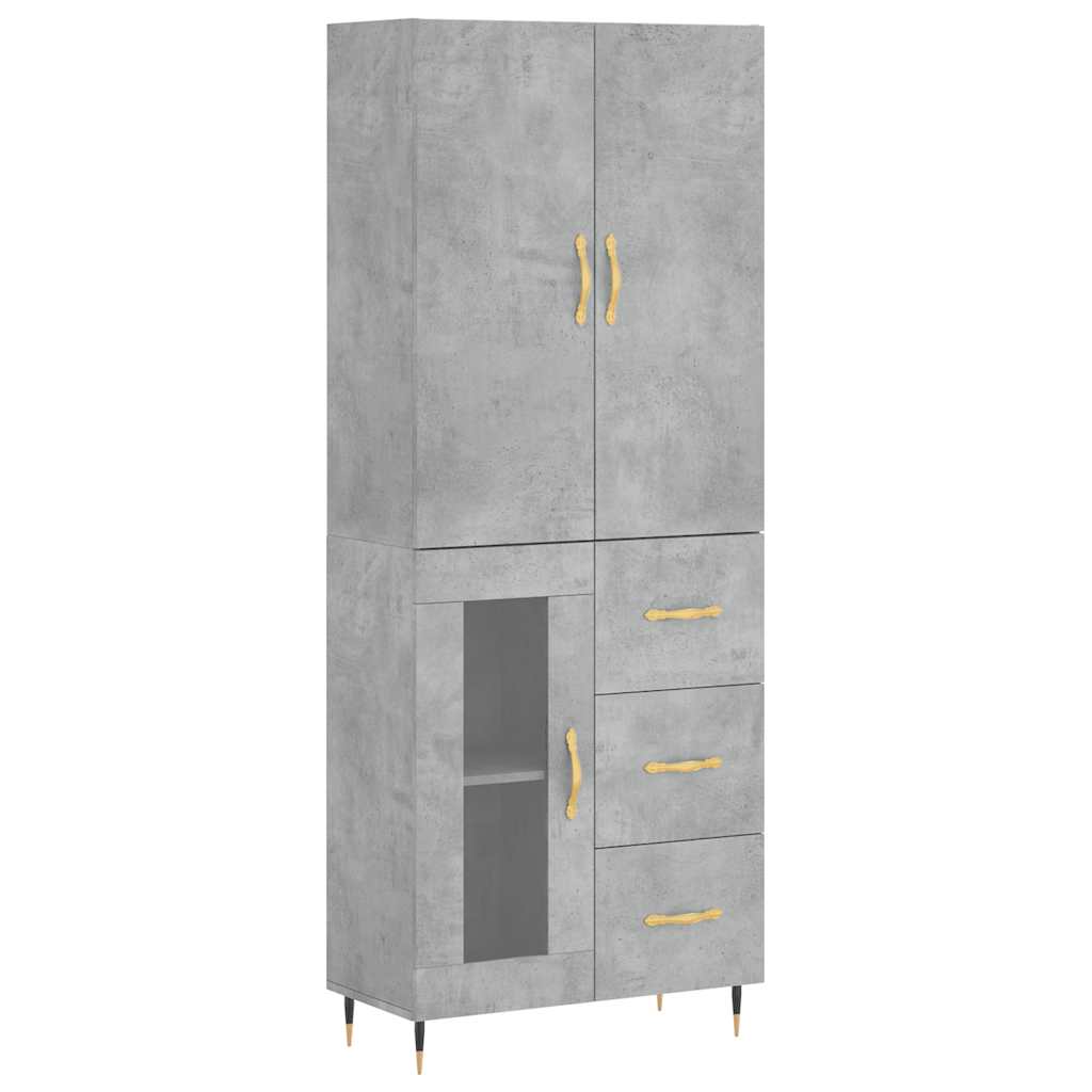 VidaXL Skříň highboard betonově šedá 69,5x34x180 cm kompozitní dřevo