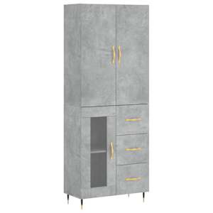 Skříň highboard betonově šedá 69,5x34x180 cm kompozitní dřevo - obrázek 2