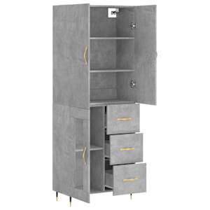 Skříň highboard betonově šedá 69,5x34x180 cm kompozitní dřevo - obrázek 4