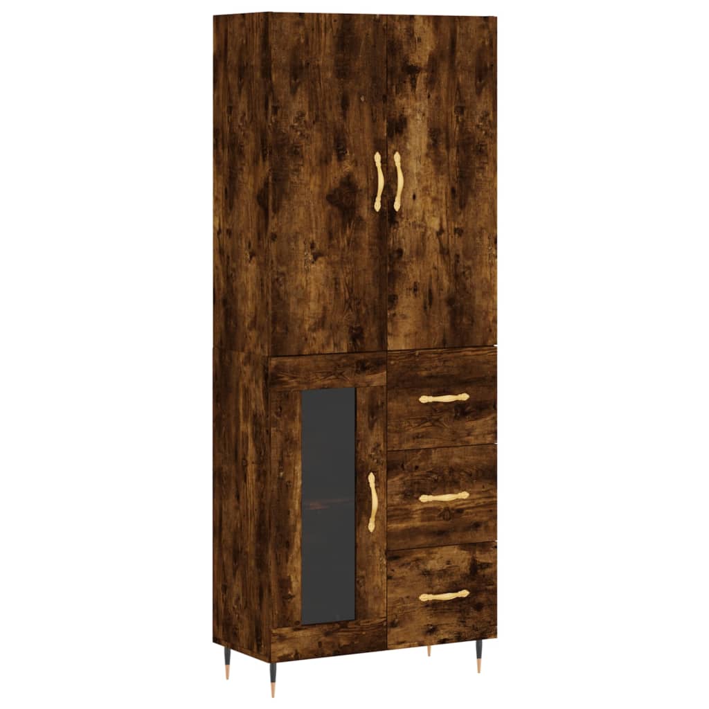 vidaXL Skříň highboard kouřový dub 69,5 x 34 x 180 cm kompozitní dřevo