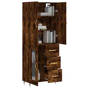 Skříň highboard kouřový dub 69,5 x 34 x 180 cm kompozitní dřevo - obrázek 12