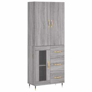 Skříň highboard šedá sonoma 69,5 x 34 x 180 cm kompozitní dřevo - obrázek 2
