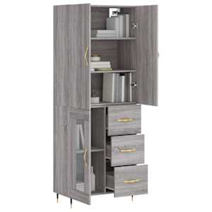Skříň highboard šedá sonoma 69,5 x 34 x 180 cm kompozitní dřevo - obrázek 3