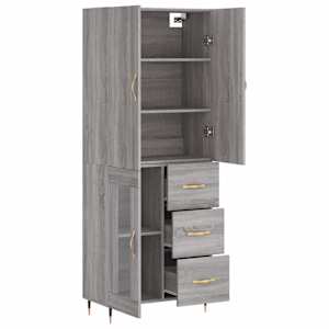 Skříň highboard šedá sonoma 69,5 x 34 x 180 cm kompozitní dřevo - obrázek 4