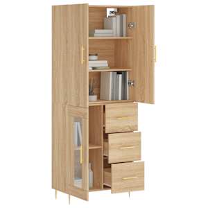 Skříň highboard dub sonoma 69,5 x 34 x 180 cm kompozitní dřevo - obrázek 3