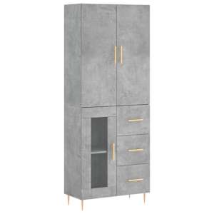 Skříň highboard betonově šedá 69,5x34x180 cm kompozitní dřevo - obrázek 2